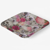 Disco Balls Skulls en Rozen Papieren Bordje (Gebogen)