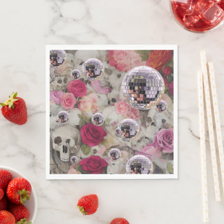 Disco Balls Skulls en Rozen Servet