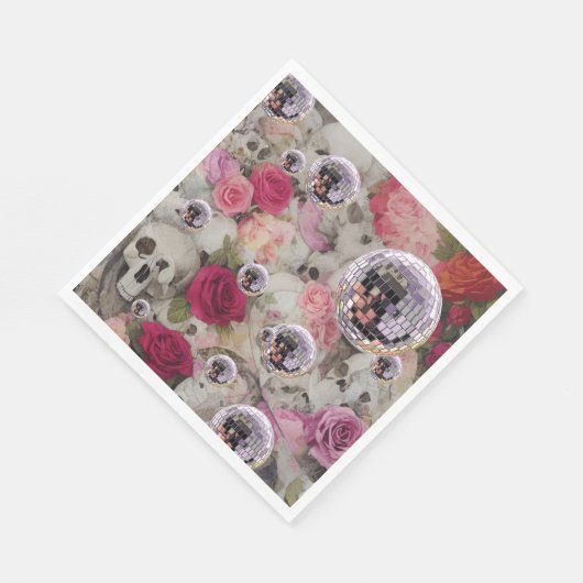 Disco Balls Skulls en Rozen Servet (Hoek)