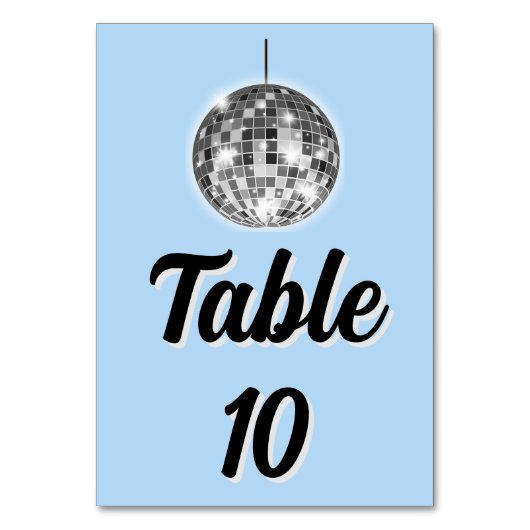 Disco Balls Welkom Trouwtafel Nummer Kaart (Voorkant)