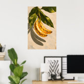 Disco Banaan Poster, Retro Funky Fruit Muurkunst Poster (Thuiskantoor)