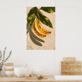 Disco Banaan Poster, Retro Funky Fruit Muurkunst Poster (Keuken)