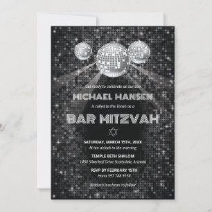 Disco Bar Mitzvah uitnodiging dansfeest