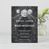 Disco Bar Mitzvah uitnodiging dansfeest (Staand voorkant)