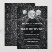 Disco Bar Mitzvah uitnodiging dansfeest (Voorkant / Achterkant)