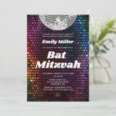 Disco Bat Mitzvah uitnodiging dansfeest (Staand voorkant)