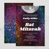 Disco Bat Mitzvah uitnodiging dansfeest (Voorkant / Achterkant)
