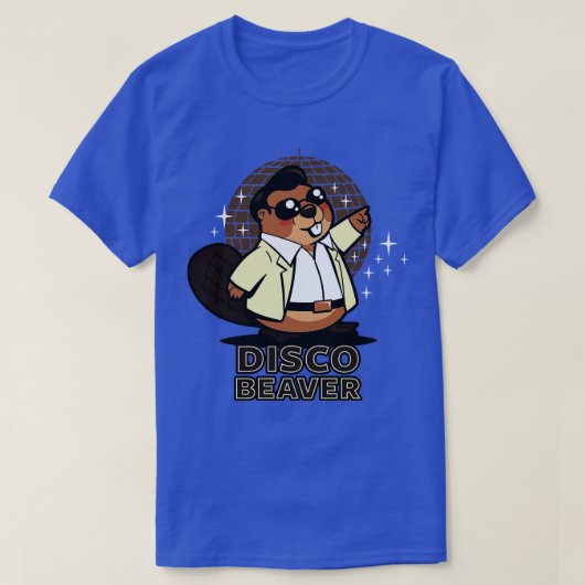 Disco Beaver Original Kawaii Schattige Funny Retro T-shirt (Design voorkant)