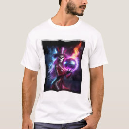 Disco Belle poseert met haar magische discobal T-shirt