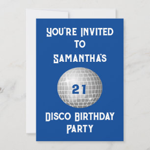 Disco Birthday Party any Age Disco Ball Kaart