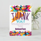 Disco Birthday Party Bedankkaart (Staand voorkant)