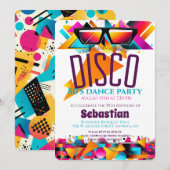 Disco Birthday Party Kaart (Voorkant / Achterkant)