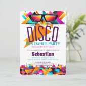 Disco Birthday Party Kaart (Staand voorkant)