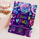Disco Birthday Party Neon Glow Disco Dance Kaart<br><div class="desc">Disco Birthday Party Neon Glow Disco Dance Party nodigt alle design uit © PIXEL PERFECTION Party LTD</div>