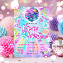 Disco Birthday Party Tie Dye Glow Dance Disco Kaart