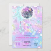 Disco Birthday Party Tie Dye Neon Glow Dance Disco Kaart (Voorkant)