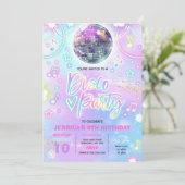 Disco Birthday Party Tie Dye Neon Glow Dance Disco Kaart (Staand voorkant)
