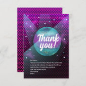 Disco Blowout Paarse en roze verjaardagsfeestje Bedankkaart (Voorkant / Achterkant)