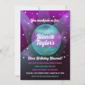 Disco Blowout Paarse en roze verjaardagsfeestje Kaart (Voorkant)