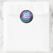 Disco Blowout Paarse en roze verjaardagsfeestje Ronde Sticker (Tas)