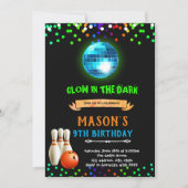 Disco bowling verjaardaguitnodiging kaart (Voorkant)