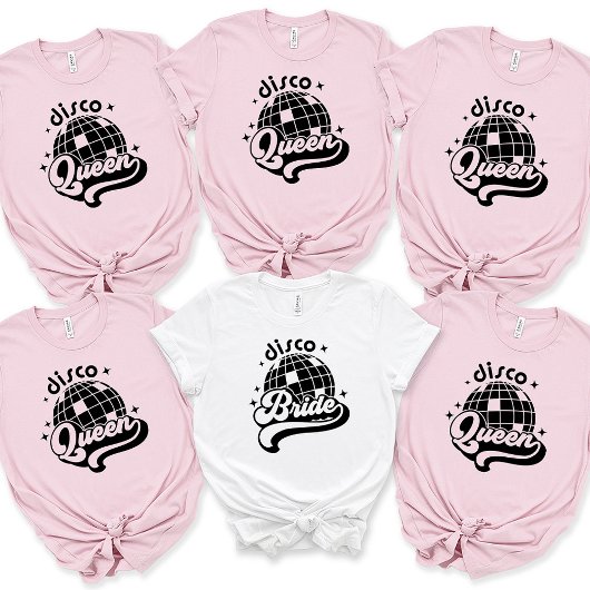 Disco Bride Babe Eigen naam Bachelorette T-shirt