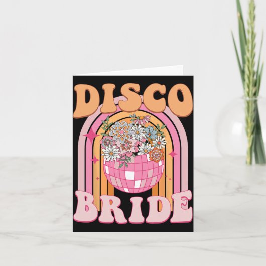 Disco Bruid Bruidsmeisje Retro Rainbow Bachelorett Kaart (Voorkant)