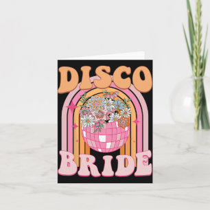Disco Bruid Bruidsmeisje Retro Rainbow Bachelorett Kaart