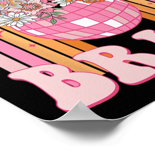 Disco Bruid Bruidsmeisje Retro Rainbow Bachelorett Poster (Hoek)