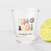 Disco Bruid Naam Aangepaste Bachelorette Feest Shot Glas (Voorkant)