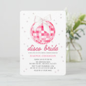 Disco Bruid Roze Disco Bal Boog Bruidsfeest Kaart (Staand voorkant)