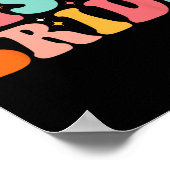 Disco Bruid Toekomstige Mevrouw Groovy Retro vrijg Poster (Hoek)