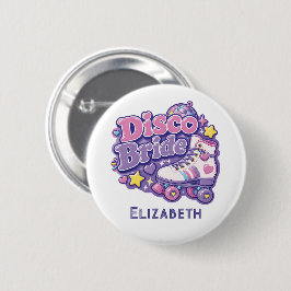 Disco Bruid Y2K Bachelorette Feest Ronde Button 5,7 Cm