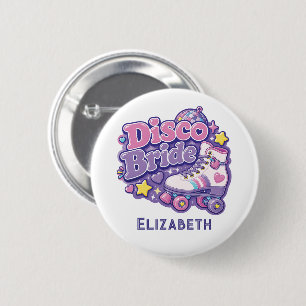 Disco Bruid Y2K Bachelorette Feest Ronde Button 5,7 Cm