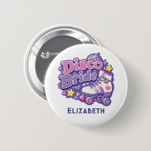 Disco Bruid Y2K Bachelorette Feest Ronde Button 5,7 Cm (Voorkant /achterkant)