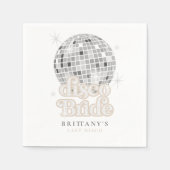 Disco Bruid Zilver Retro Groovy Bruiloft Borrel Servet (Voorkant)