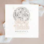 Disco Bruid Zilver Retro Groovy Bruiloft Feest Servet