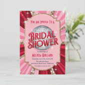 Disco Bruids Douche Uitnodiging (Staand voorkant)