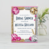 Disco Bruids Douche Uitnodiging (Staand voorkant)