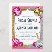 Disco Bruids Douche Uitnodiging (Voorkant / Achterkant)