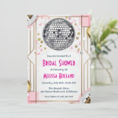 Disco Bruids Douche Uitnodiging (Staand voorkant)