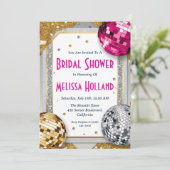 Disco Bruids Douche Uitnodiging (Staand voorkant)