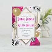 Disco Bruids Douche Uitnodiging (Staand voorkant)