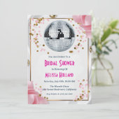 Disco Bruids Douche Uitnodiging (Staand voorkant)