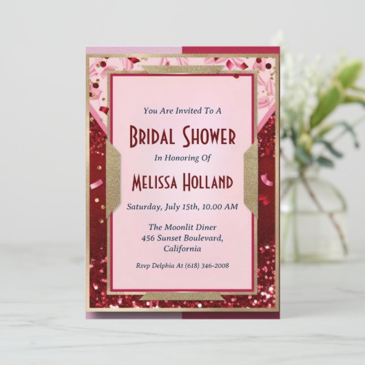 Disco Bruids Douche Uitnodiging (Staand voorkant)