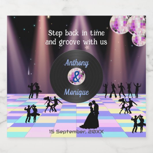 Disco bruiloft Bier Etiket (Enkel label)