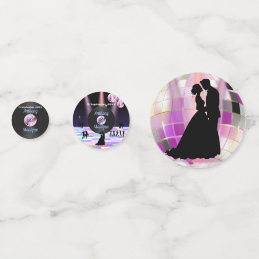 Disco bruiloft Confetti (Achterkanten)