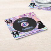  Disco bruiloft Kartonnen Onderzetters (Schuin)