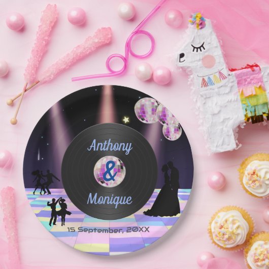  Disco bruiloft Papieren Bordje (Feest)
