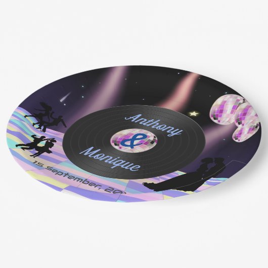 Disco bruiloft Papieren Bordje (Gekanteld)